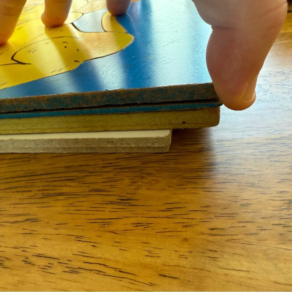 Vintage Playskool Wooden Puzzles 6 Sesame Street Drive Lion‎ Table Fire Pigs